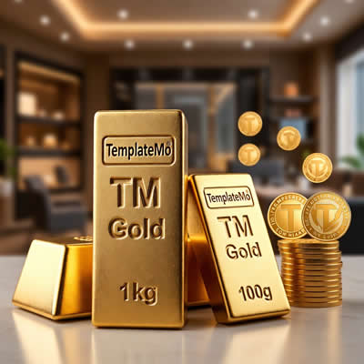 Gold bars stacked